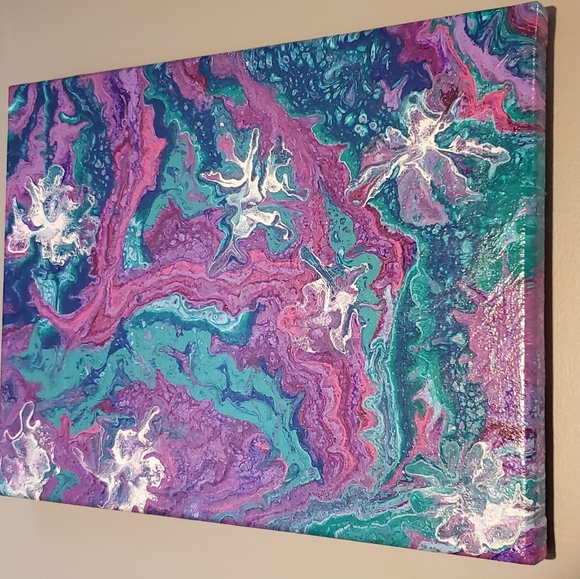 Acrylic Fluid Art on Canvas - Picture 2 of 3